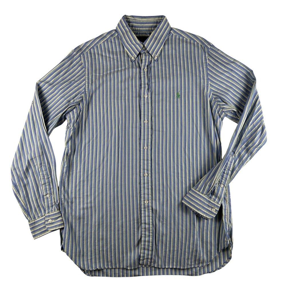 Vintage Ralph Lauren Shirt Mens Large Stripe Long Sleeve Button Down Casual 90s